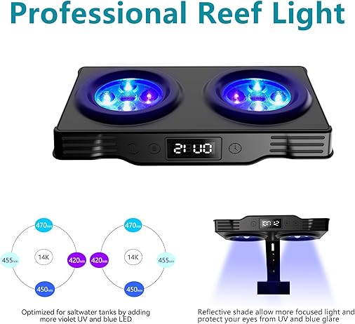 CTLite A036 35W IP65 built-in timer touch control LED aquarium light with 2 independent channels